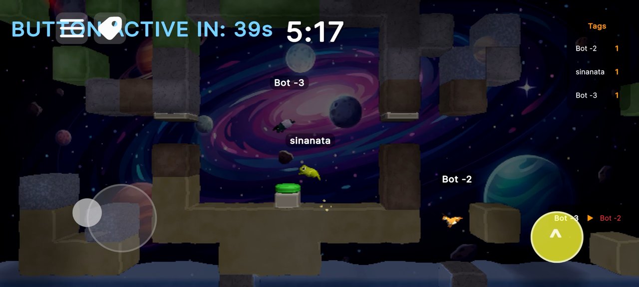 Crossfire — a green button at center activates a map-wide event